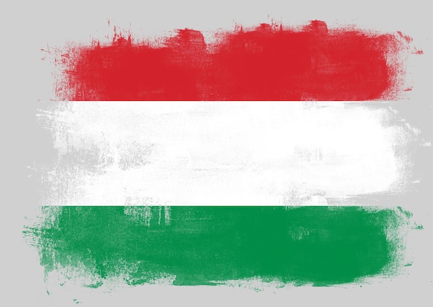 Flag of Hungary painted with brush