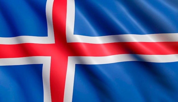 Flag of iceland with folds