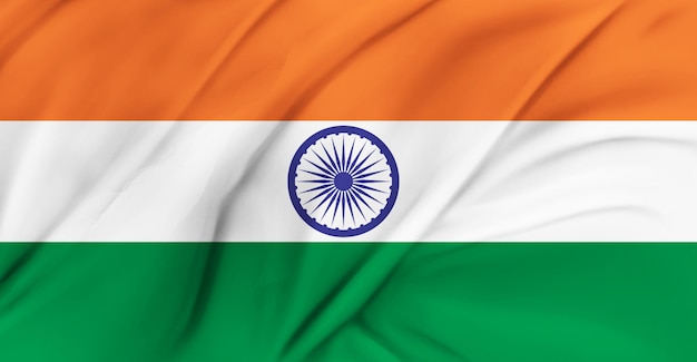 Flag of India Flying in the Air