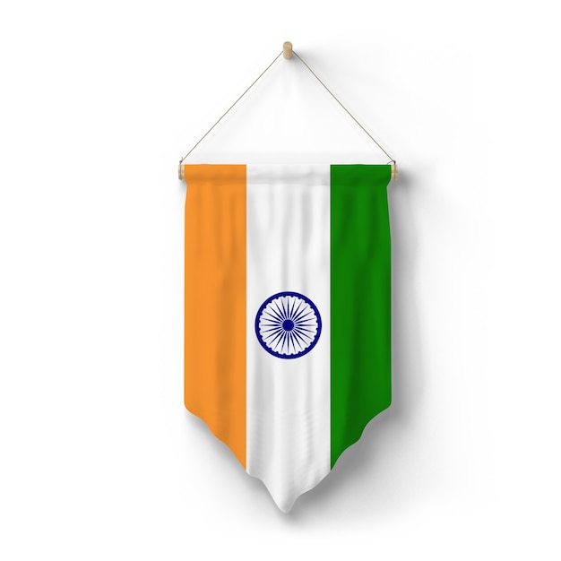 Flag of India is hanged on the wall