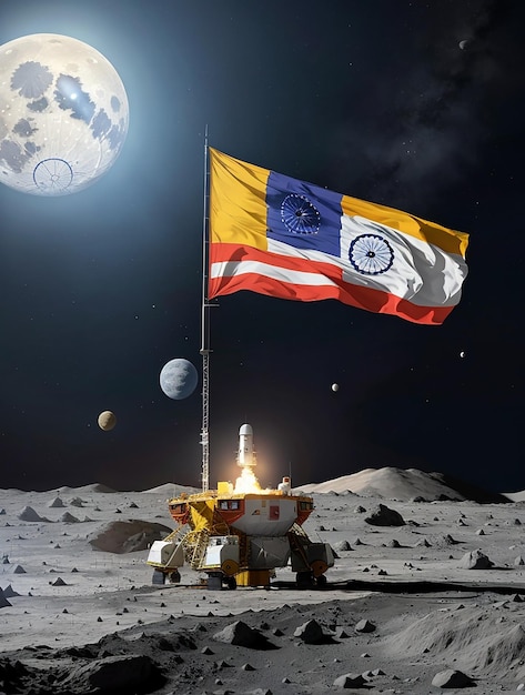 Flag of India placed on the Moon surface successful mission