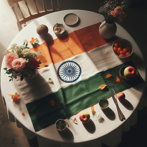 Флаг Индии на столе