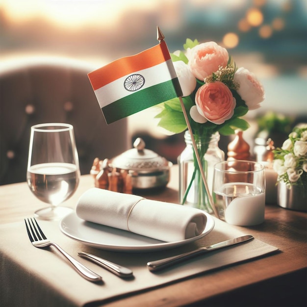 flag of india on a table