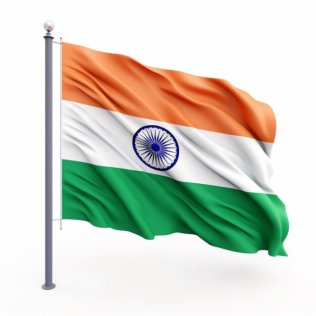 Flag India on a white background