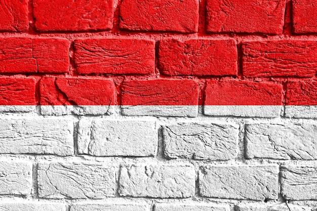 壁にインドネシアの旗