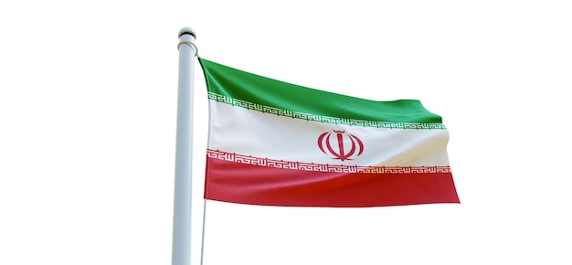 Flag of iran 3d Flag on a white background