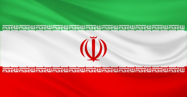 Photo flag of iran flying in the air