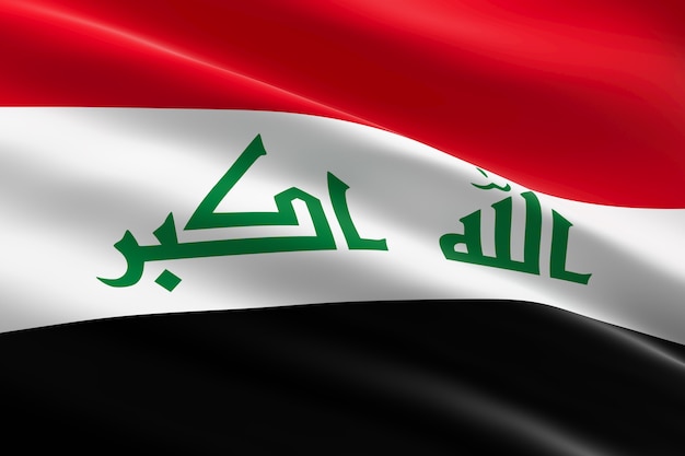 Premium Photo  Flag of iraq. 3d illustration of the iraqi flag waving