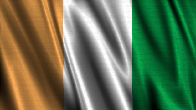 A flag of ireland with a green and white flag in the center.