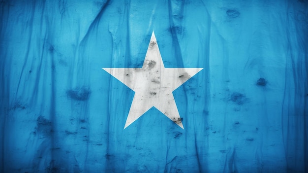 Flag is isolatedclose up of a somali flag waving in the wind generative ai