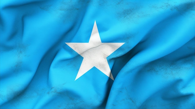 Photo flag is isolatedclose up of a somali flag waving in the wind generative ai