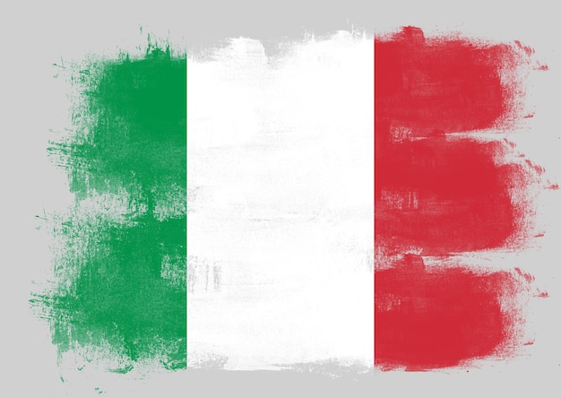 Flag of Italy painted with brush