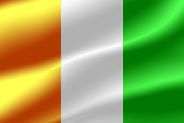 Flag of Ivory Coast as the background.