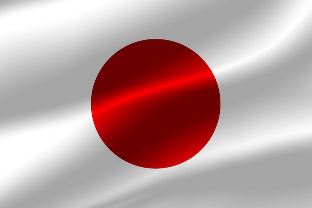 Flag of Japan as the background.