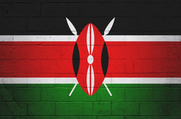 Flag of Kenya painted on a wall