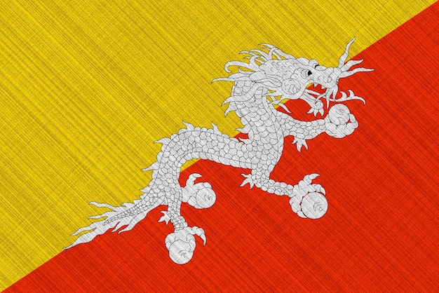 Photo flag of kingdom of bhutan on a textured background concept collage