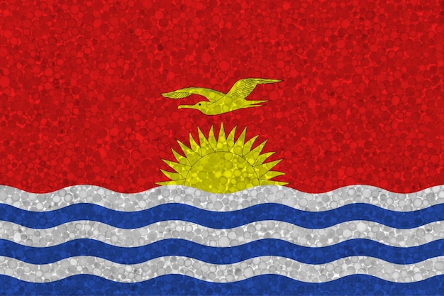 Flag of Kiribati on styrofoam texture