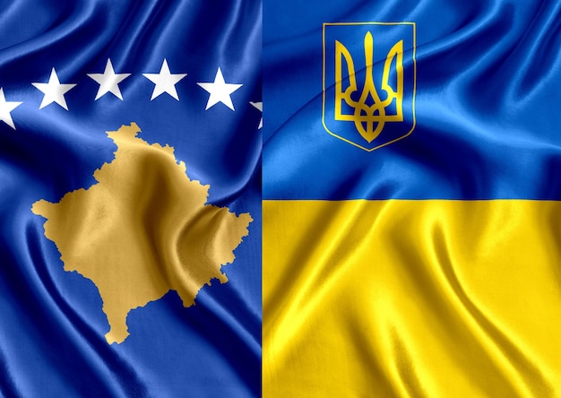 Flag of Kosovo and Ukraine