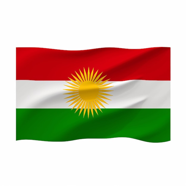 Flag Kurdistan on a white background