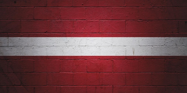 Flag of Latvia painted on a wall