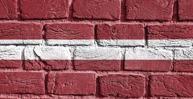 Flag of Latvia on the wall