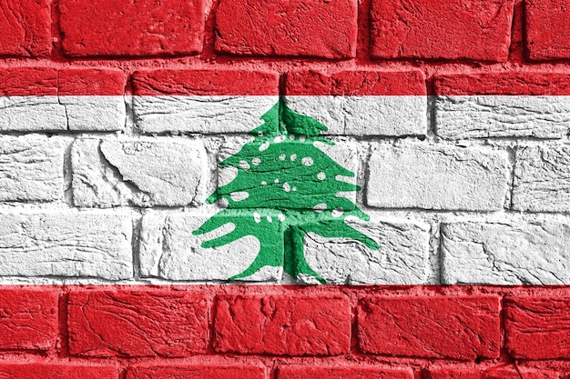 Flag of Lebanon on the wall