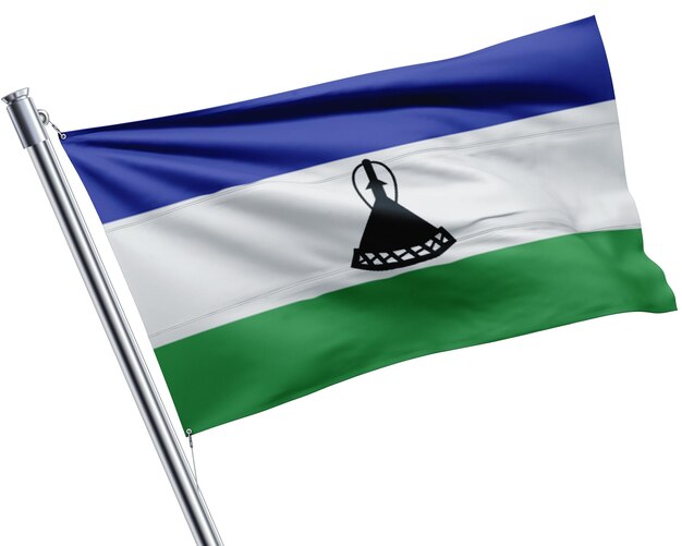 flag of the Lesotho silver pole