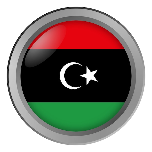 Флаг Ливии круглый в виде кнопки