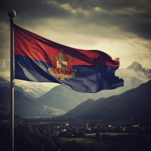 Flag of Liechtenstein high quality 4k