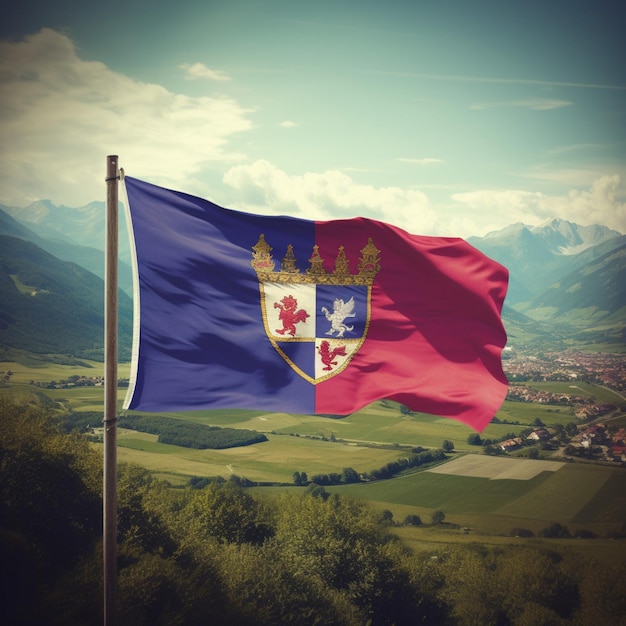 Флаг Лихтенштейна высокого качества 4k