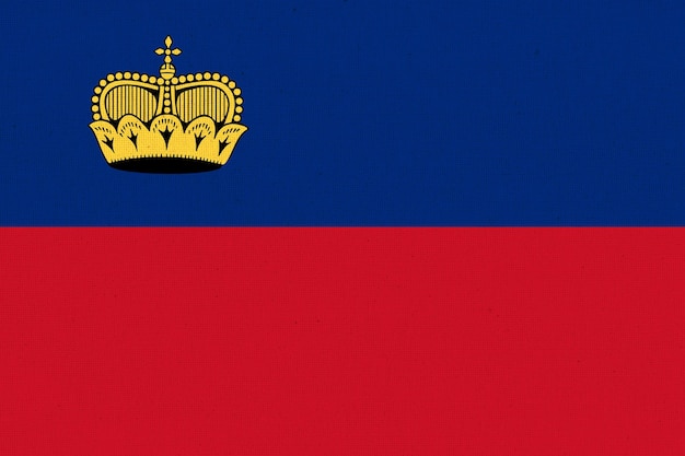 Photo flag of liechtenstein national symbol fabric texture