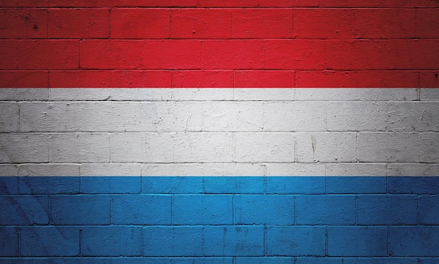 Flag of Luxembourg painted on a wall