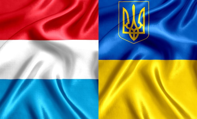 Flag of Luxembourg and Ukraine