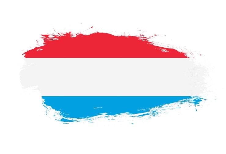 Photo flag of luxembourg on white stroke brush background