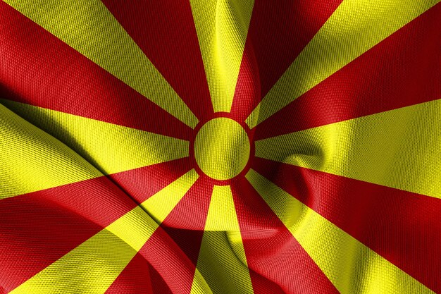 Foto bandiera della macedonia simbolo ufficiale e insegna patriota sfondo celebrazioni nazionali