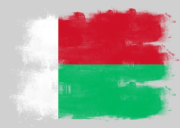 Флаг Мадагаскара, нарисованный кистью