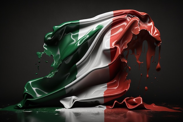 A flag made by the italian flag