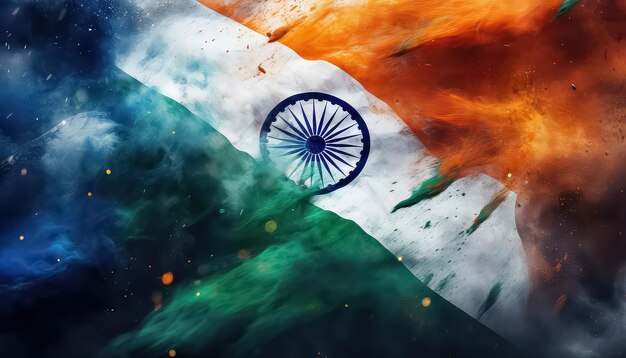 Флаг из пыли и краски Счастливого Холи Индийская концепция