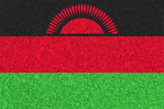 Flag of Malawi on styrofoam texture