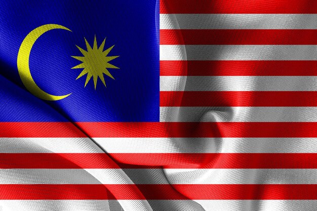 Foto bandiera della malesia il simbolo ufficiale e l'insegna patriota sfondo celebrazioni nazionali