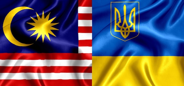 Flag of Malaysia and Ukraine