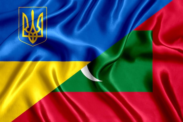 モルディブとウクライナの旗