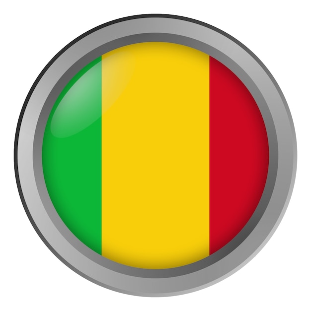 Flag of Mali round as a button