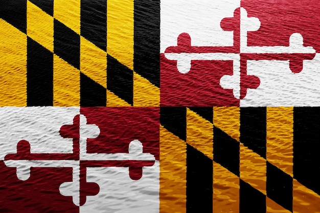 Flag of maryland usa on a textured background concept collage