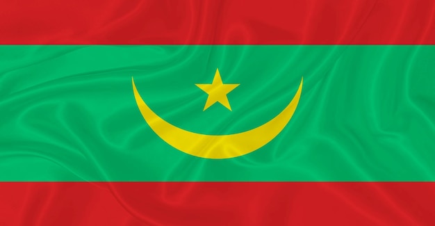 Foto bandiera della mauritania che vola nell'aria