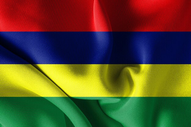 Flag of Mauritius the official symbol and insignia patriot background national celebrations