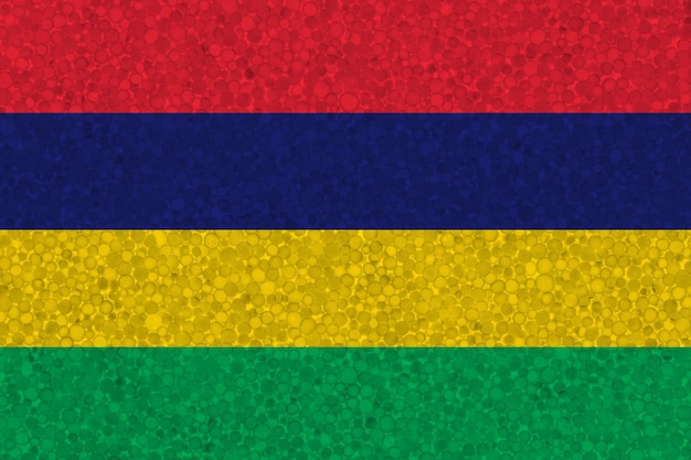 Flag of Mauritius on styrofoam texture