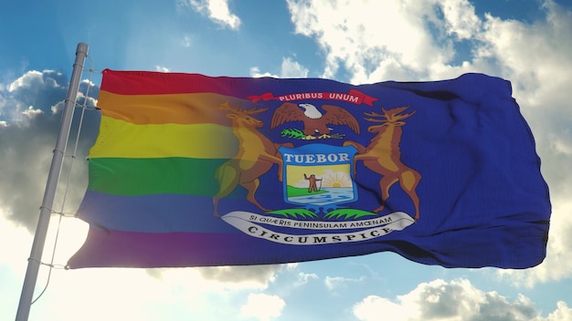 Flag of Michigan and LGBT