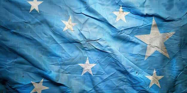 Photo flag of micronesia on white background