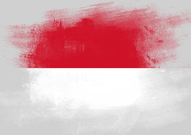 Flag of Monaco painted with brush